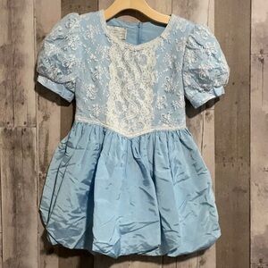 Gunne Sax Vintage Girls Blue Lace Party Dress 7